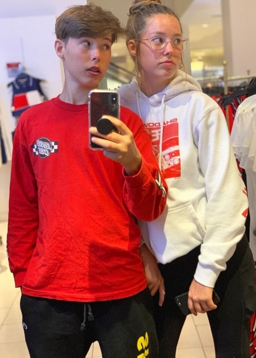 Caleb Coffee as seen while taking a mirror selfie with his sister, Peyton Coffee, in August 2019