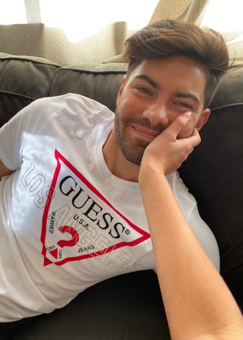 Dylan Barbour in March 2020 wondering what caption to put for the photo