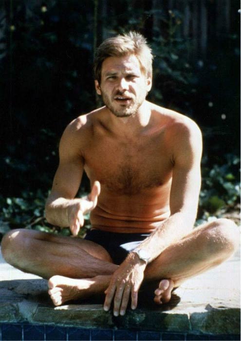 Harrison Ford shirtless in an old photo