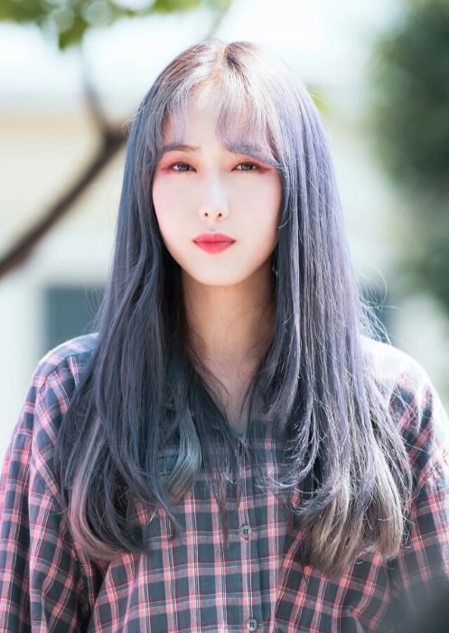 Hwang Eun-bi (SinB) as seen in a picture taken at Music Center Mini Fanmeeting in July 2018