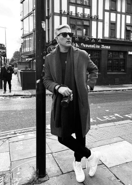 Shataf Figar posing for a picture on the streets of London, England, United Kingdom in 2023